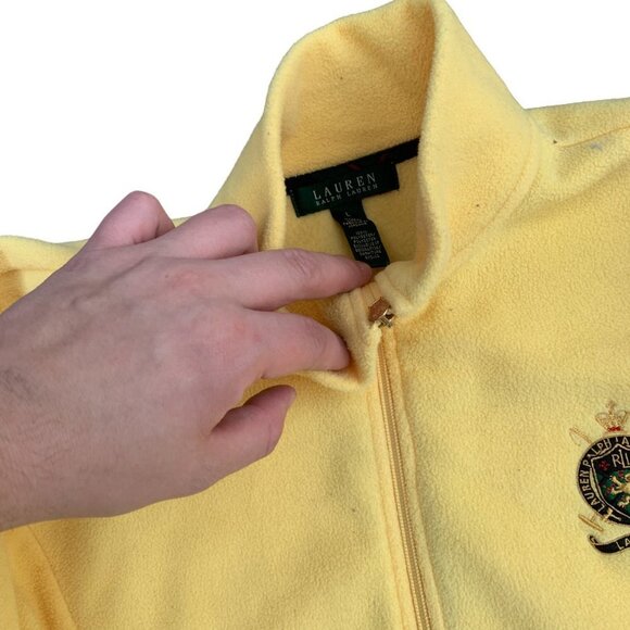 VINTAGE Polo Ralph Lauren Fleece Embroidered Jacket Large - Picture 6 of 7